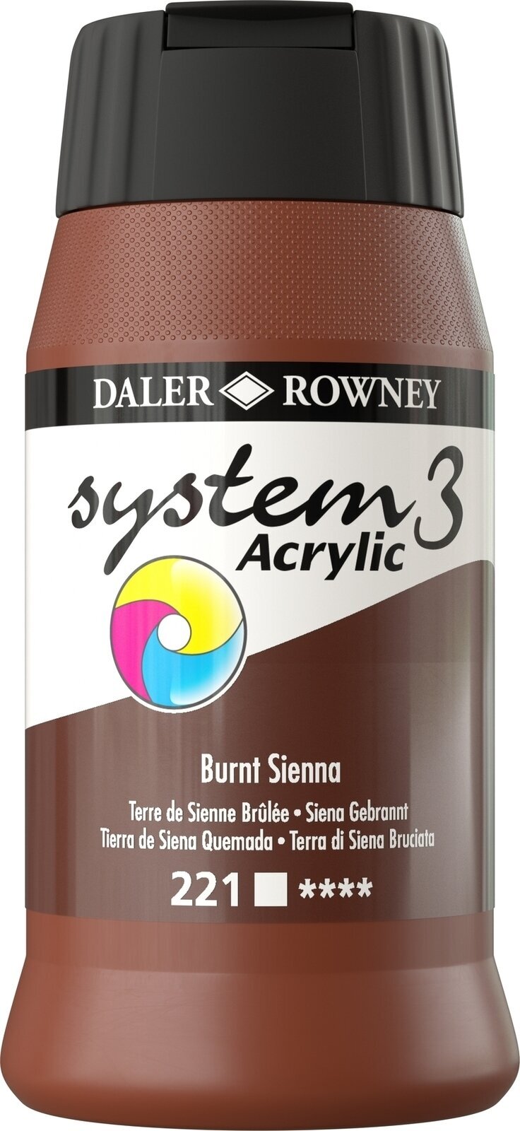 Akryylimaali Daler Rowney System3 Akryylimaali Burnt Sienna 500 ml 1 kpl