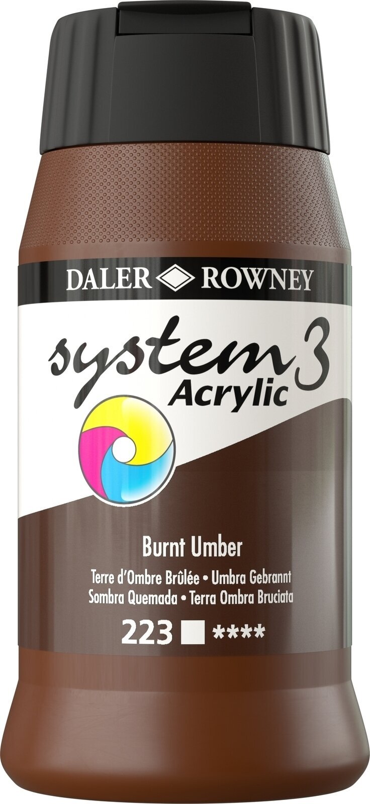Tinta acrílica Daler Rowney System3 Tinta acrílica Burnt Umber 500 ml 1 un.