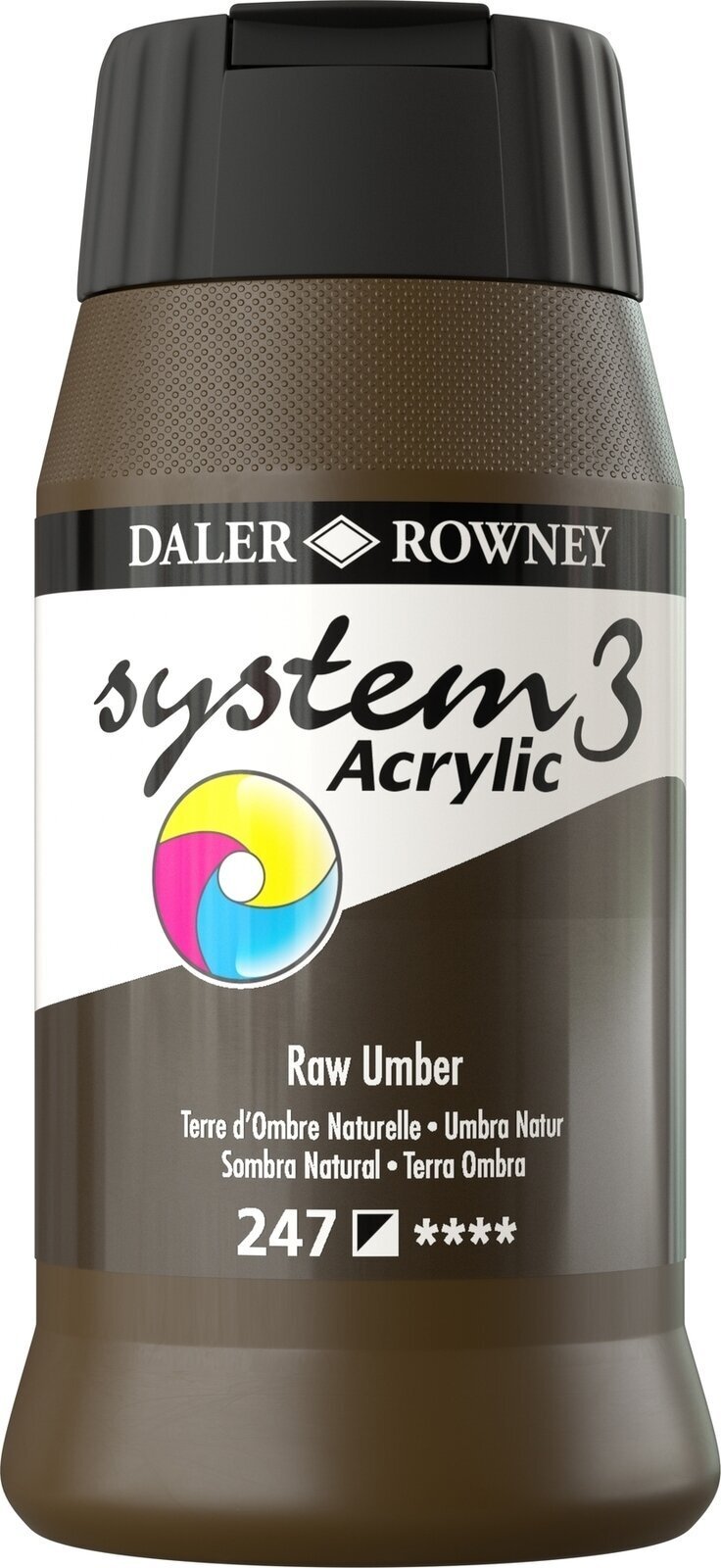 Acrylverf Daler Rowney System3 Acrylverf Raw Umber 500 ml 1 stuk