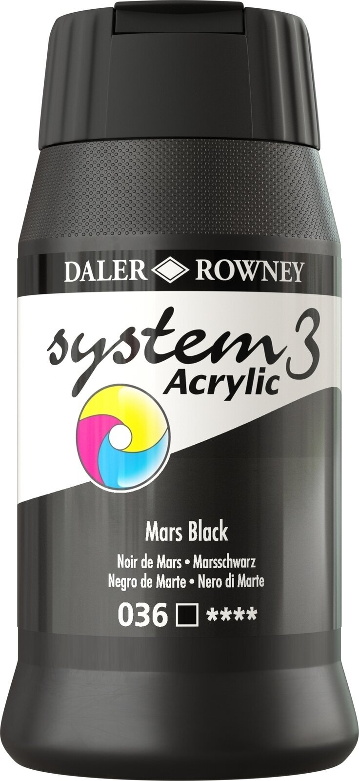 Akrylfärg Daler Rowney System3 Akrylfärg Mars Black 500 ml 1 st