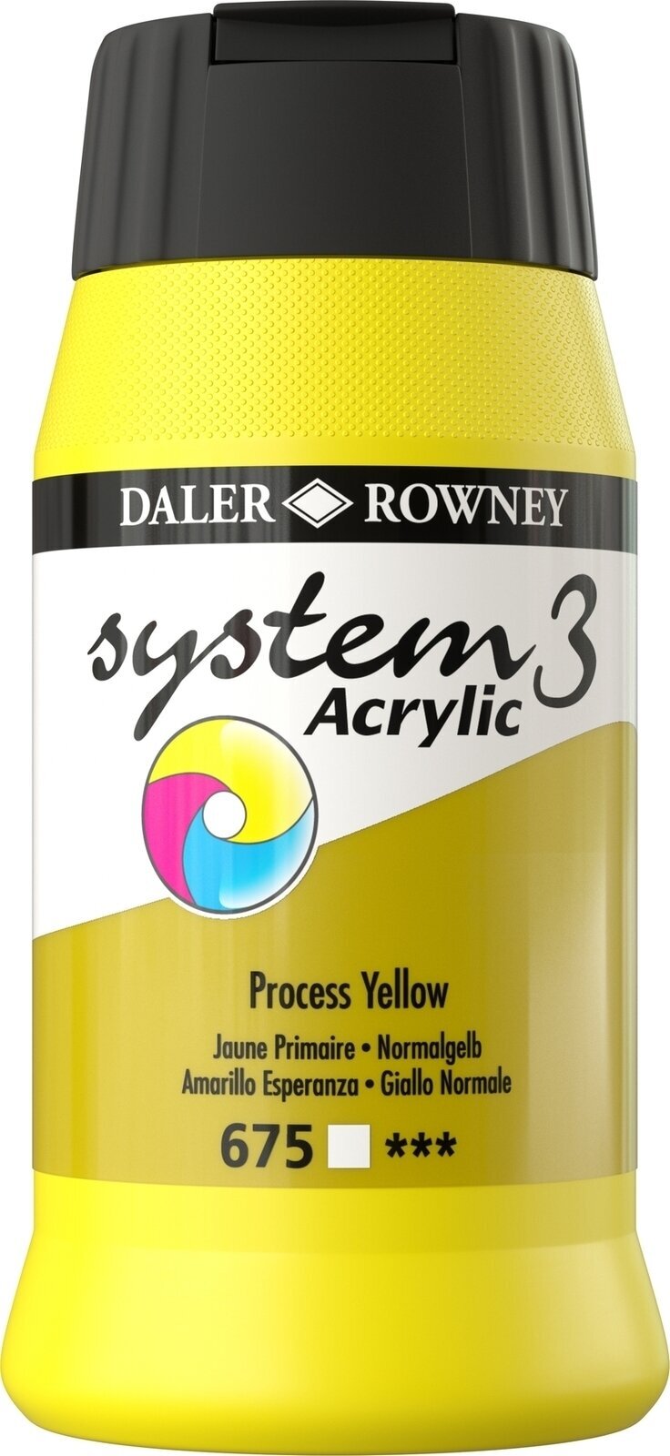 Culoare acrilică Daler Rowney System3 Vopsea acrilică Process Yellow 500 ml 1 buc