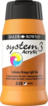 Pintura acrílica Daler Rowney System3 Acrylic Paint Cadmium Orange Light Hue 500 ml 1 pc - 1
