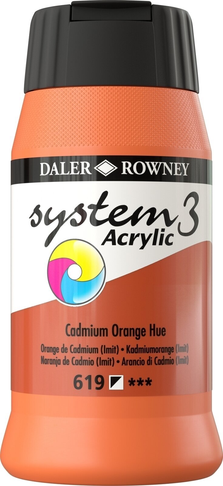 Pintura acrílica Daler Rowney System3 Acrylic Paint Cadmium Orange Hue 500 ml 1 pc