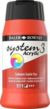 Colore acrilico Daler Rowney System3 Colori acrilici Cadmium Scarlet Hue 500 ml 1 pz - 1