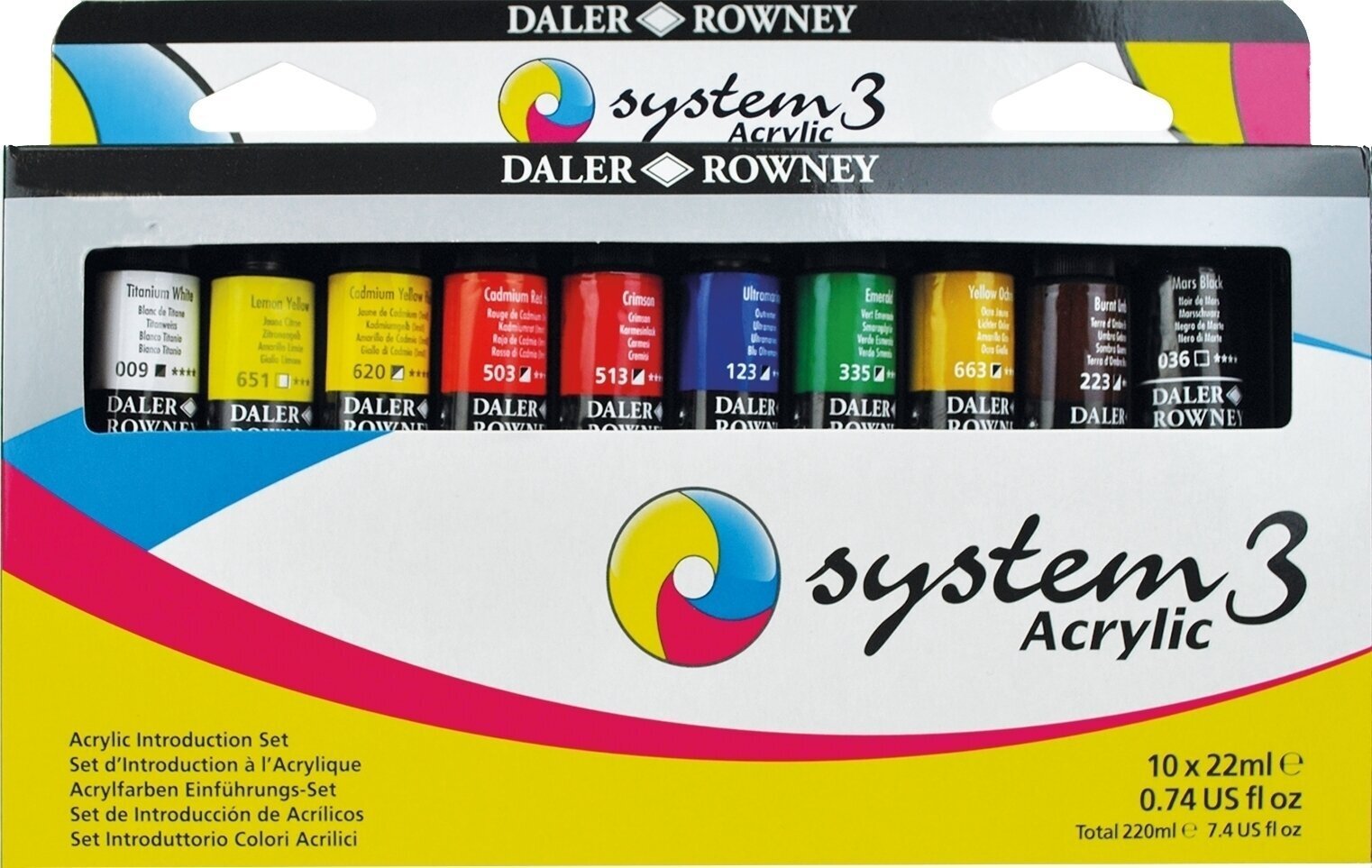 Akrilna barva Daler Rowney System3 Set akrilnih barv 10 x 22 ml