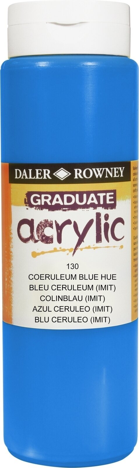 Culoare acrilică Daler Rowney Graduate Vopsea acrilică Coeruleum Blue Hue 500 ml 1 buc