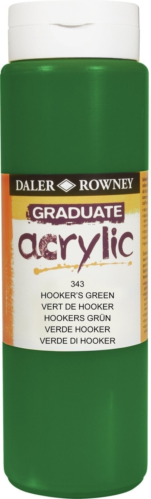 Culoare acrilică Daler Rowney Graduate Vopsea acrilică Hooker's Green 500 ml 1 buc