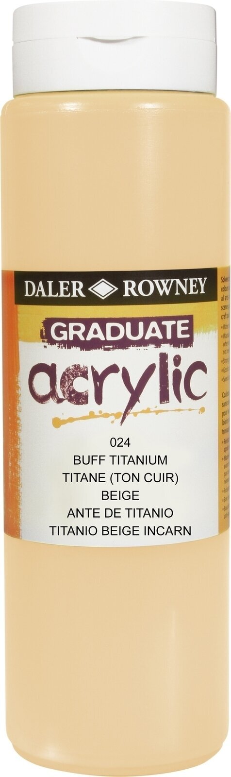 Aκρυλικό Χρώμα Daler Rowney Graduate Ακρυλική μπογιά Buff Titanium 500 ml 1 τεμ.