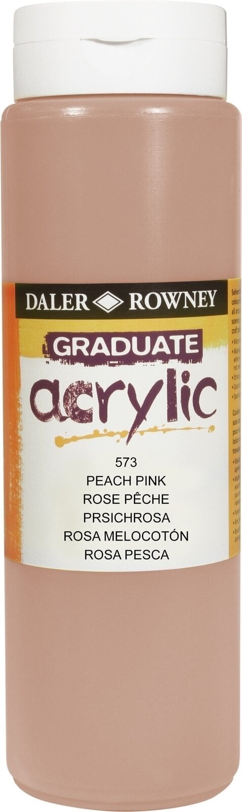 Culoare acrilică Daler Rowney Graduate Vopsea acrilică Peach Pink 500 ml 1 buc