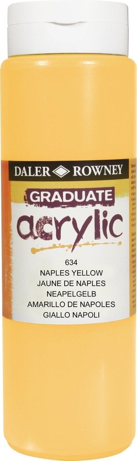 Culoare acrilică Daler Rowney Graduate Vopsea acrilică Naples Yellow 500 ml 1 buc