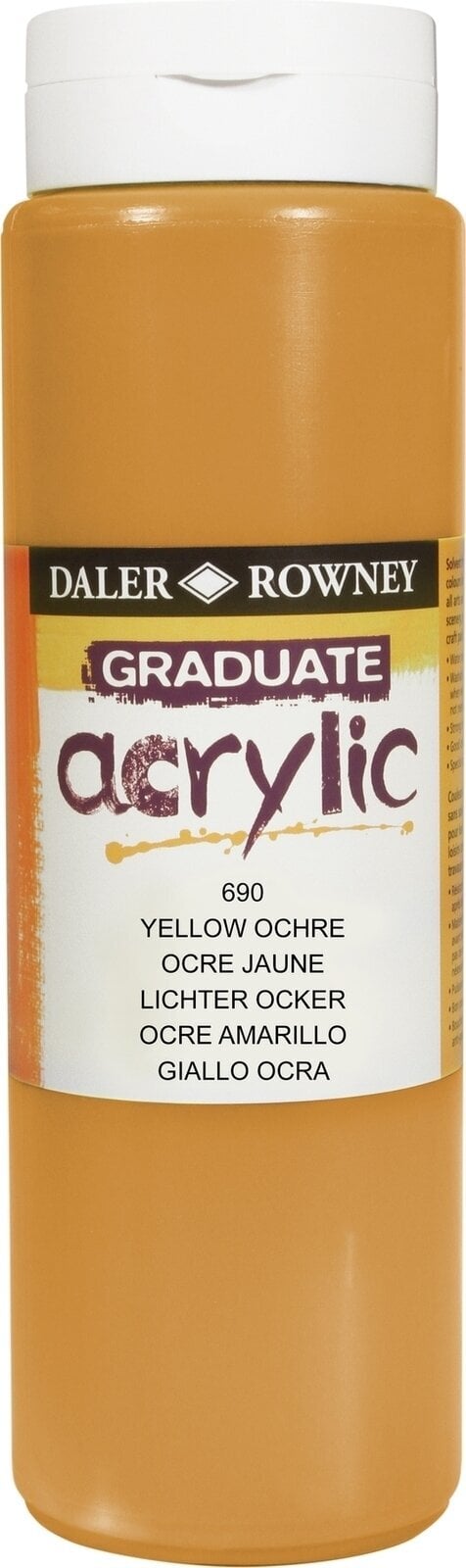 Pintura acrílica Daler Rowney Graduate Acrylic Paint Yellow Ochre 500 ml 1 pc