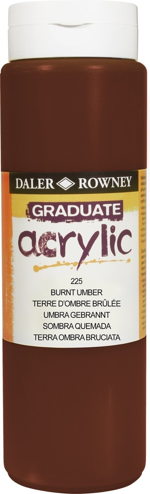 Aκρυλικό Χρώμα Daler Rowney Graduate Ακρυλική μπογιά Burnt Umber 500 ml 1 τεμ.