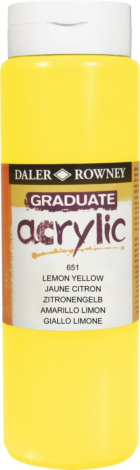 Akrylmaling Daler Rowney Graduate Akrylmaling Lemon Yellow 500 ml 1 stk.