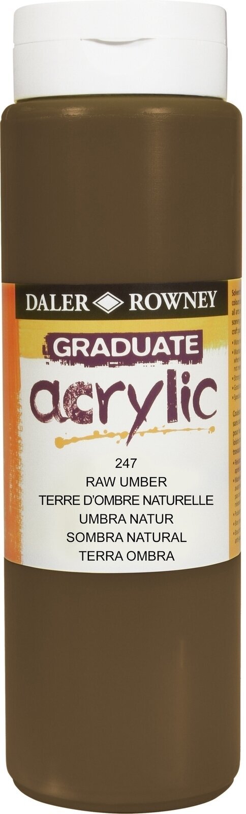 Culoare acrilică Daler Rowney Graduate Vopsea acrilică Raw Umber 500 ml 1 buc