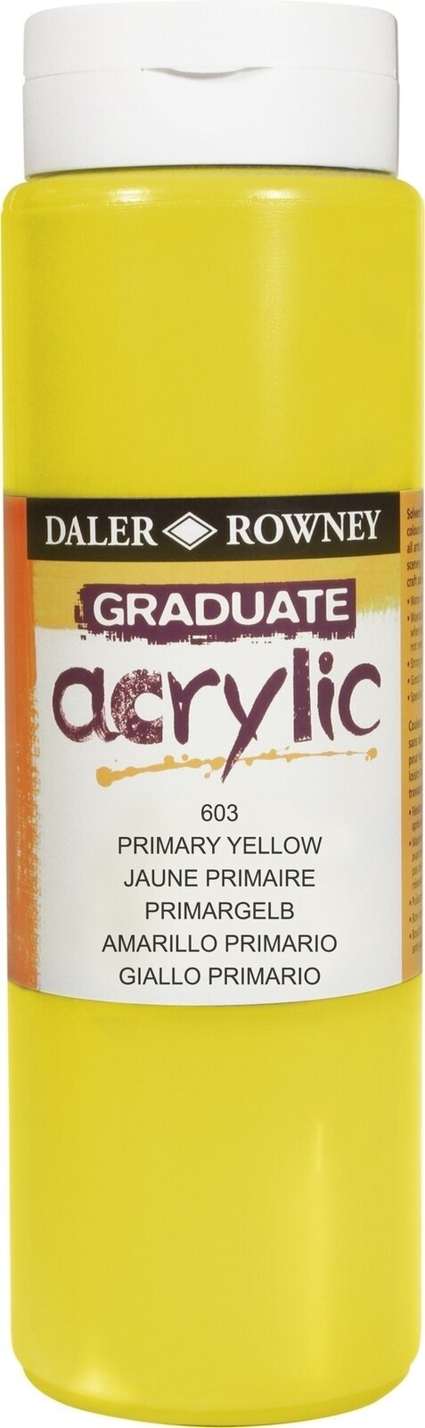 Culoare acrilică Daler Rowney Graduate Vopsea acrilică Primary Yellow 500 ml 1 buc