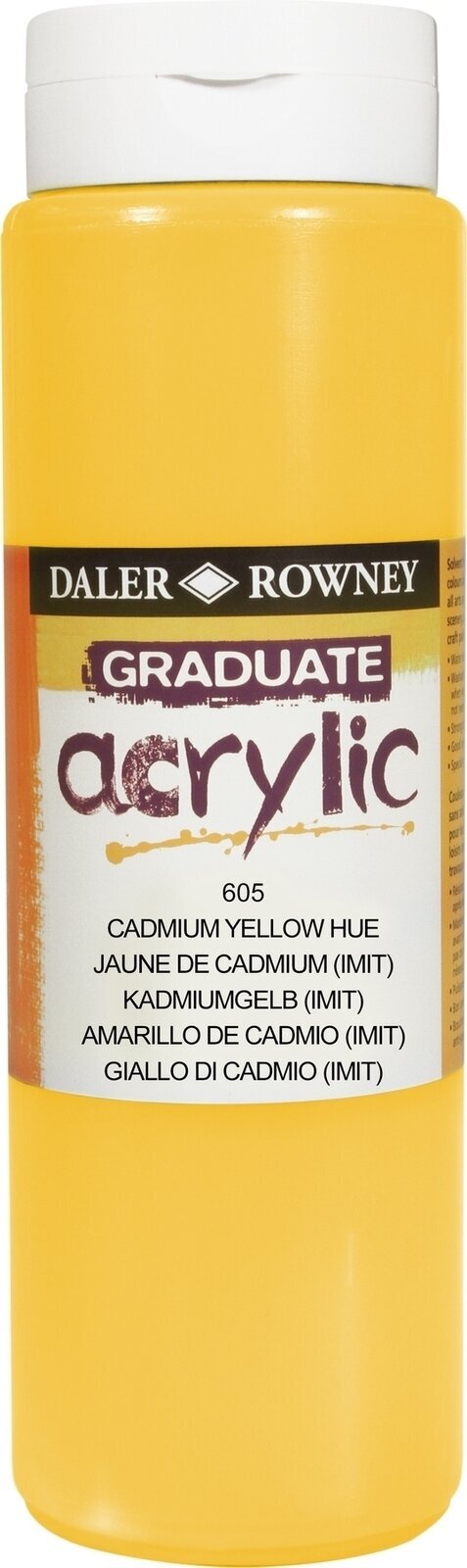 Pintura acrílica Daler Rowney Graduate Acrylic Paint Cadmium Yellow Hue 500 ml 1 pc