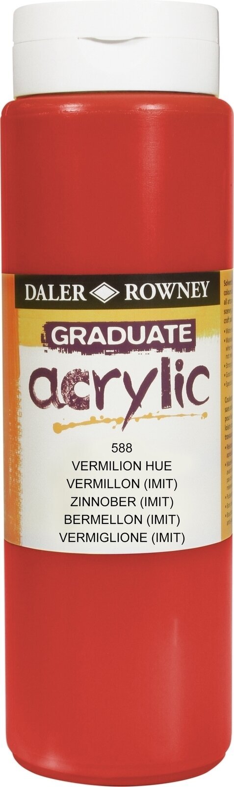 Akrylmaling Daler Rowney Graduate Akrylmaling Vermilion Hue 500 ml 1 stk.