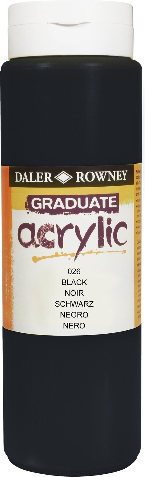 Culoare acrilică Daler Rowney Graduate Vopsea acrilică Black 500 ml 1 buc