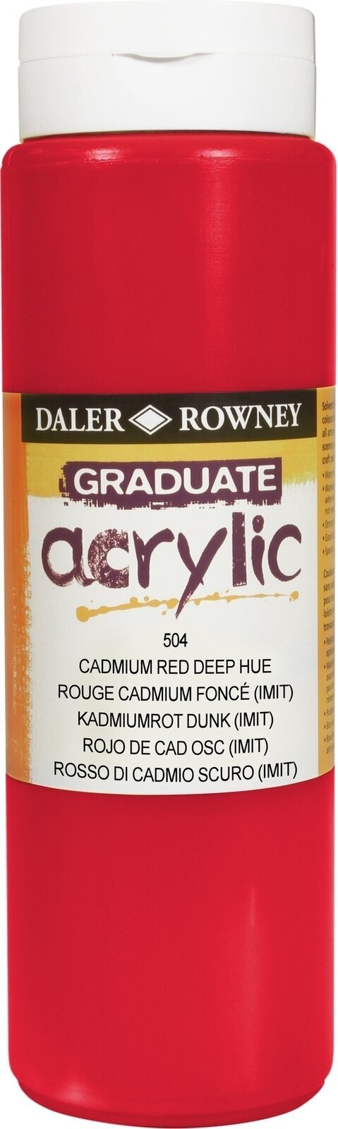 Colore acrilico Daler Rowney Graduate Colori acrilici Cadmium Red Deep Hue 500 ml 1 pz