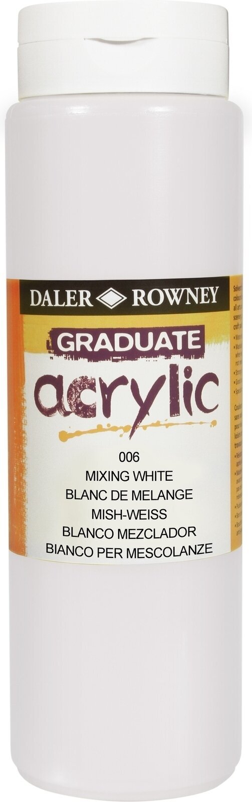 Akrylmaling Daler Rowney Graduate Akrylmaling Mixing White 500 ml 1 stk.