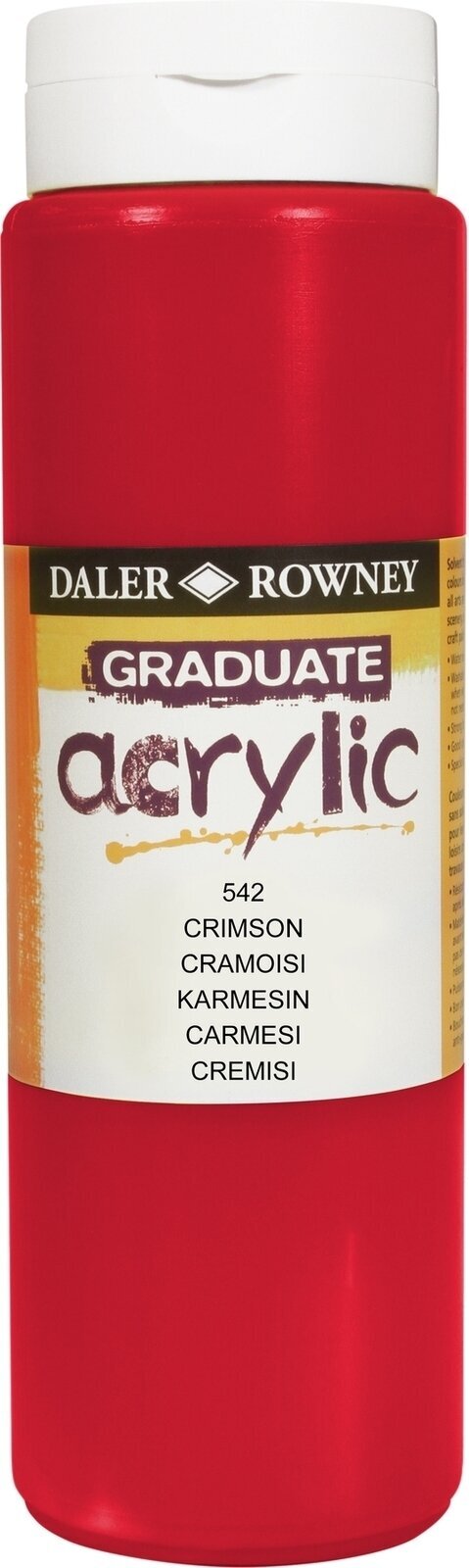 Akrilna boja Daler Rowney Graduate Akrilna boja Crimson 500 ml 1 kom