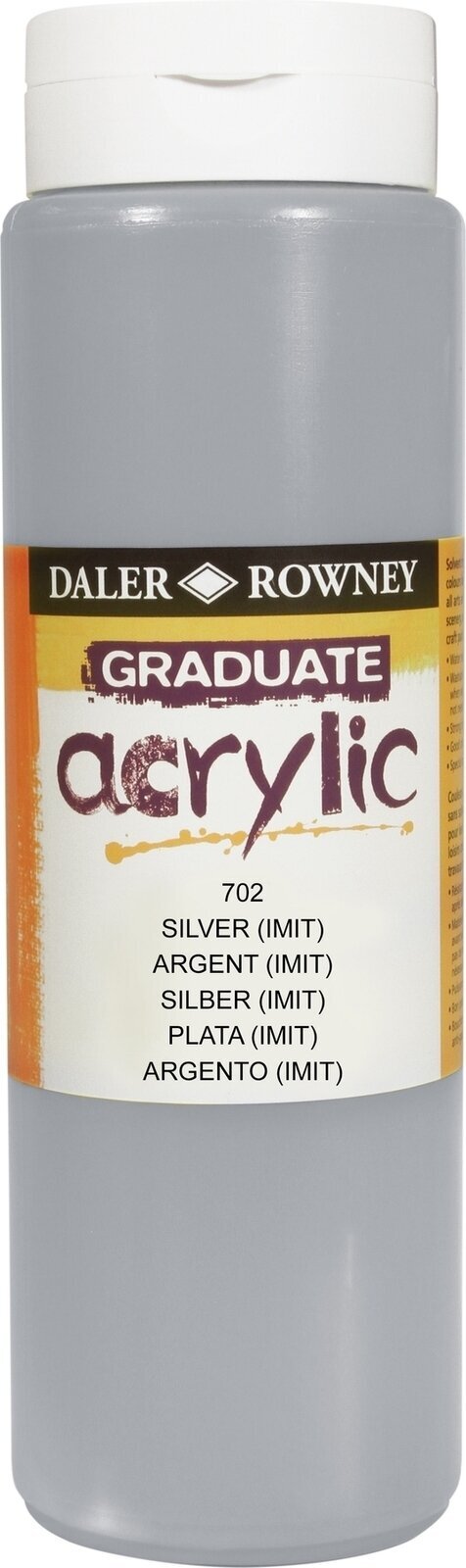 Culoare acrilică Daler Rowney Graduate Vopsea acrilică Silver Imitation 500 ml 1 buc