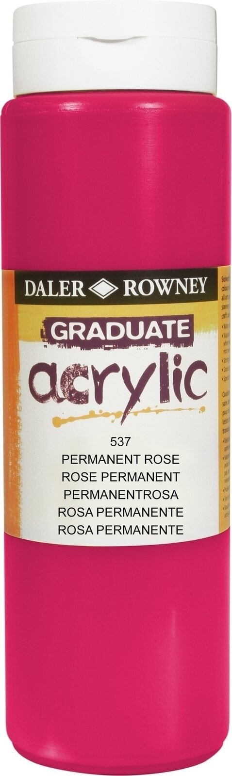 Culoare acrilică Daler Rowney Graduate Vopsea acrilică Permant Rose 500 ml 1 buc