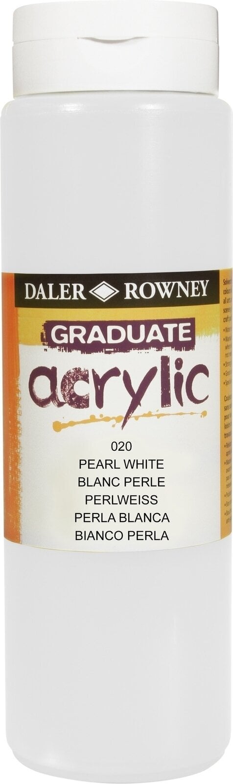 Akrylmaling Daler Rowney Graduate Akrylmaling Pearl White 500 ml 1 stk.