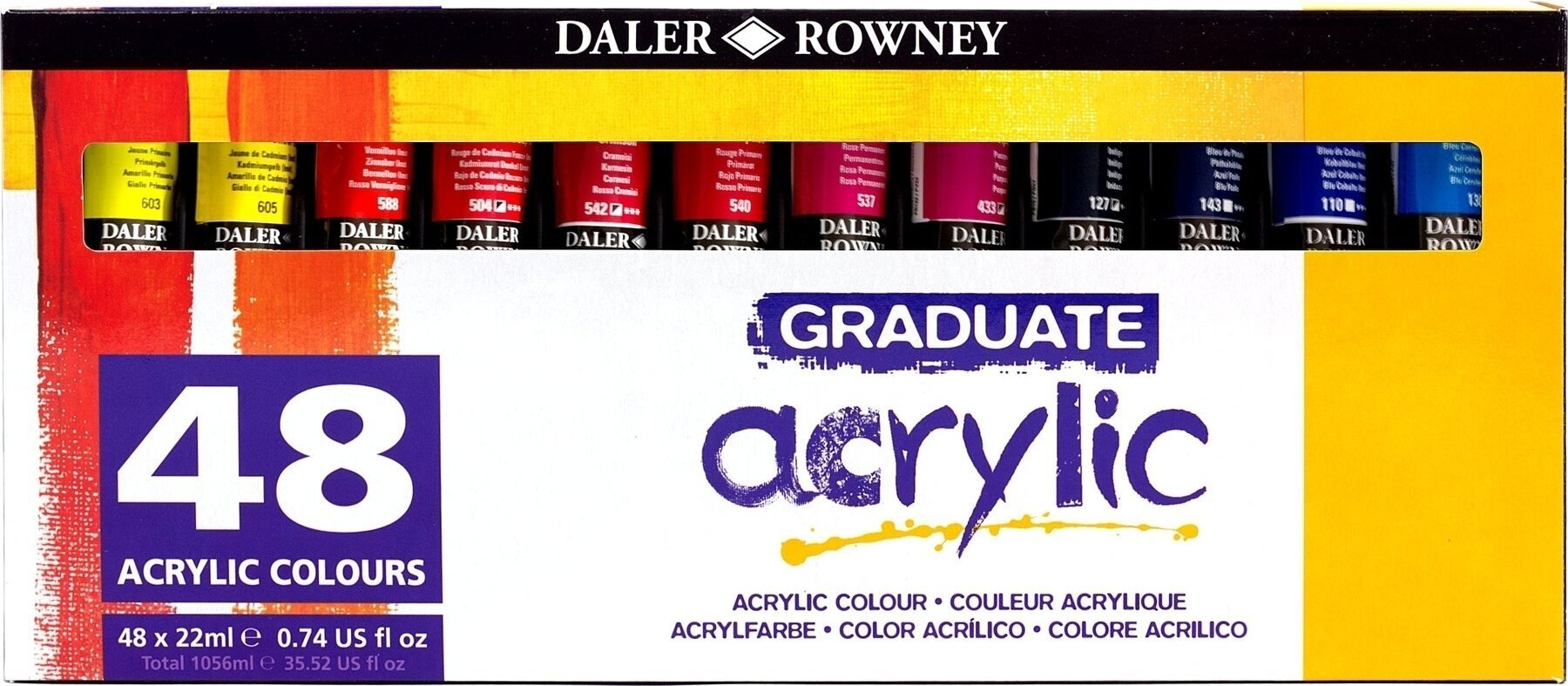 Akrylová barva Daler Rowney Graduate Sada akrylových barev 48 x 22 ml
