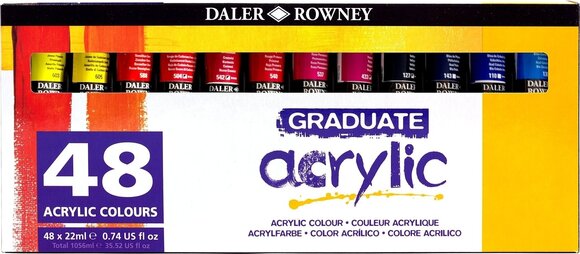 Akrylová farba Daler Rowney Graduate Sada akrylových farieb 48 x 22 ml - 1