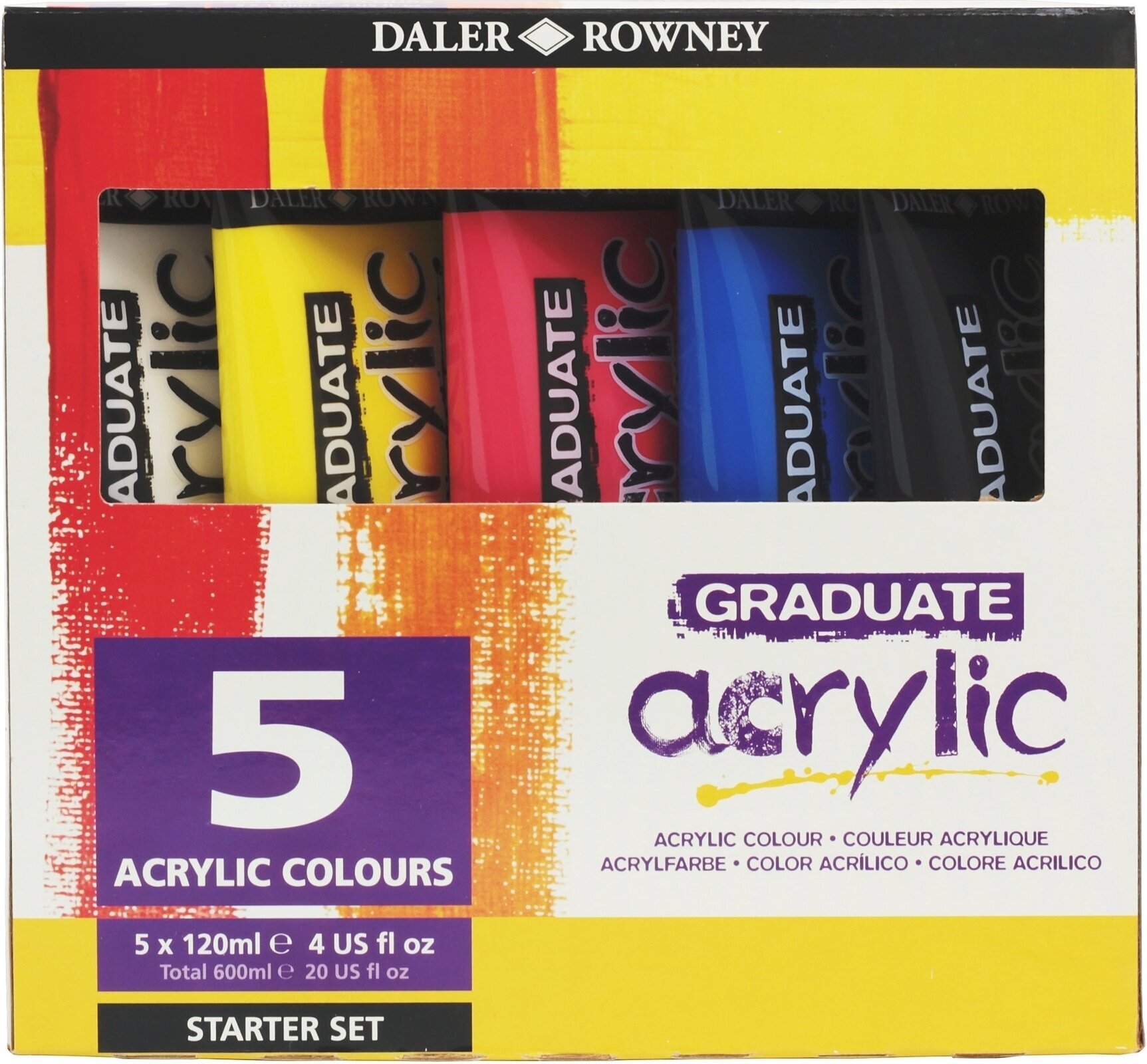 Akryylimaali Daler Rowney Graduate Set of Acrylic Paints 5 x 120 ml