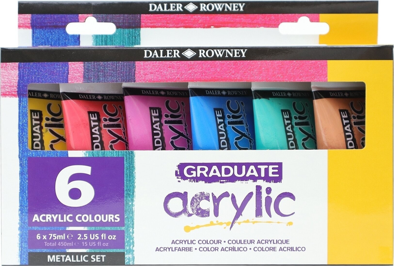 Colore acrilico Daler Rowney Graduate Set di colori acrilici 6 x 75 ml