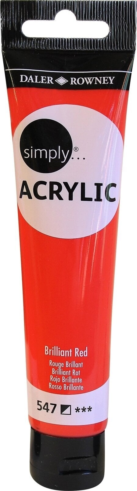 Colore acrilico Daler Rowney Simply Colori acrilici Brilliant Red 75 ml 1 pz