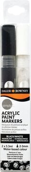 Filtspetspenna Daler Rowney Simply Acrylic Marker Set med akrylmarkörer Black/White 2 x 5,3 ml - 1