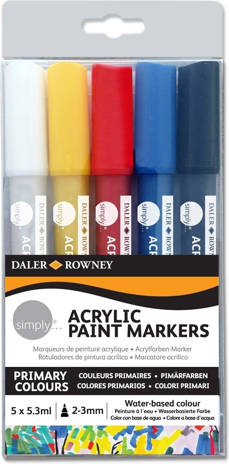 Feutre à point Daler Rowney Simply Acrylic Marker Ensemble de marqueurs acryliques 5 x 5,3 ml