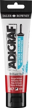 Verf voor linosnede Daler Rowney Adigraf Block Printing Water Soluble Colour Verf voor linosnede Brilliant Red 59 ml - 1