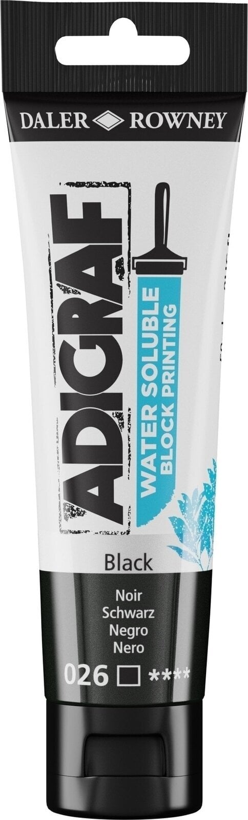 Verf voor linosnede Daler Rowney Adigraf Block Printing Water Soluble Colour Verf voor linosnede Black 59 ml
