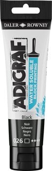 Verf voor linosnede Daler Rowney Adigraf Block Printing Water Soluble Colour Verf voor linosnede Black 59 ml - 1