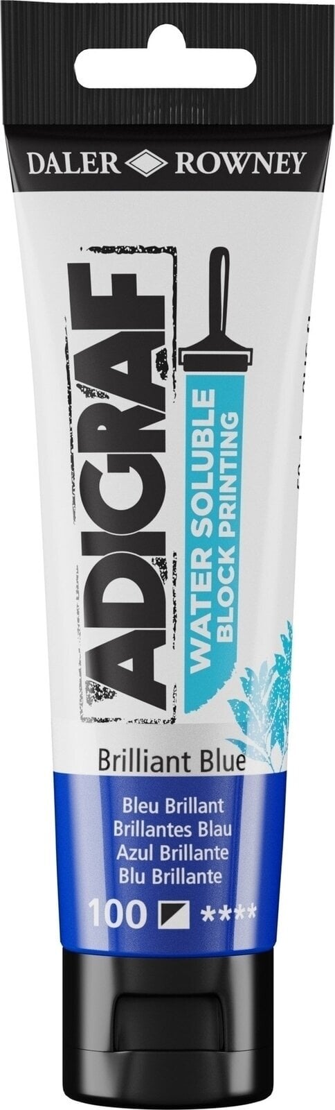 Verf voor linosnede Daler Rowney Adigraf Block Printing Water Soluble Colour Verf voor linosnede Brilliant Blue 59 ml
