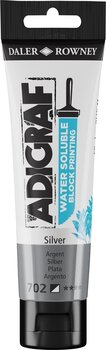 Färg för linoleumsnitt Daler Rowney Adigraf Block Printing Water Soluble Colour Färg för linoleumsnitt Silver 59 ml - 1
