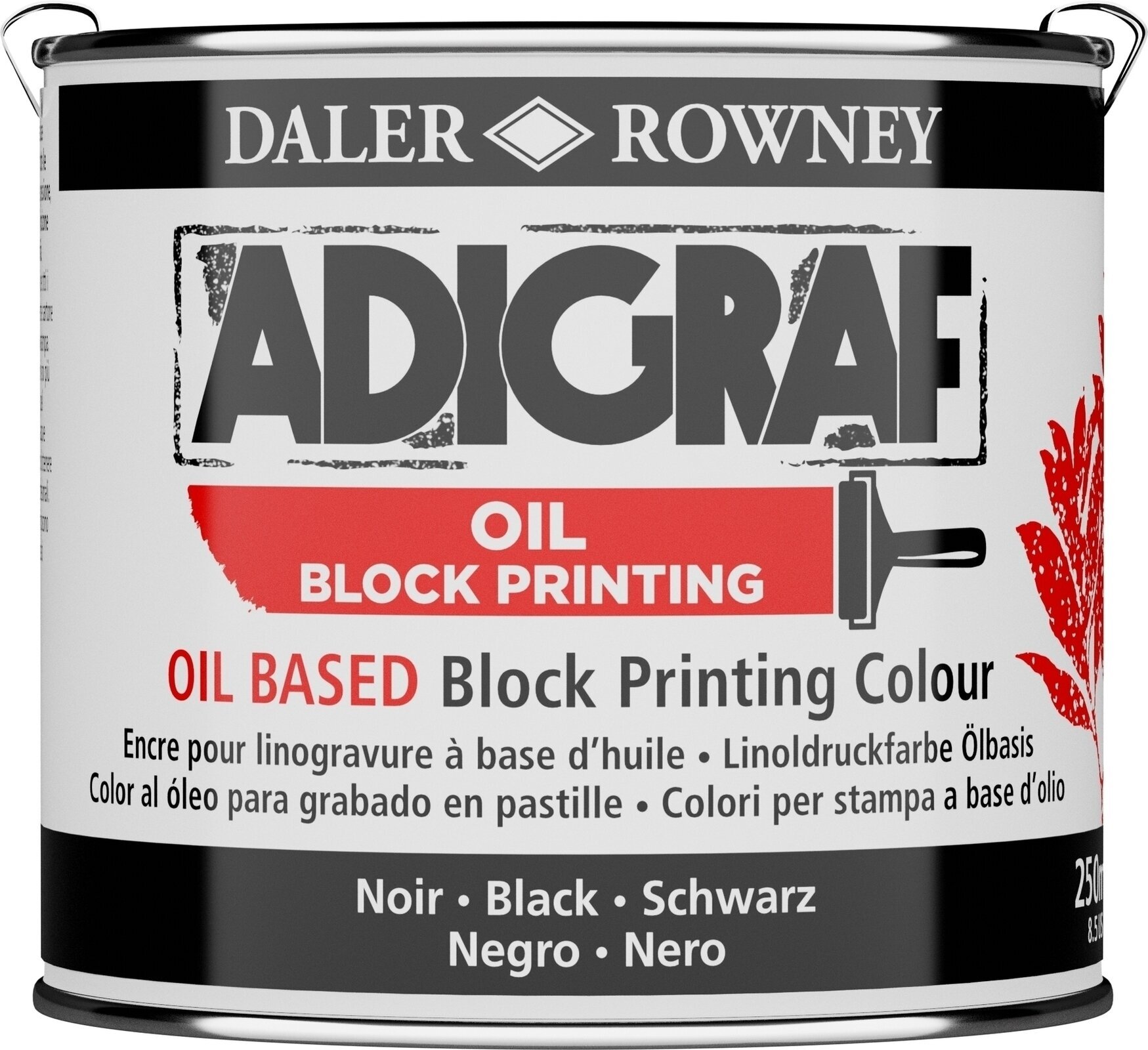 Farbe für Linolschnitt Daler Rowney Adigraf Block Printing Oil Farbe für Linolschnitt Black 250 ml