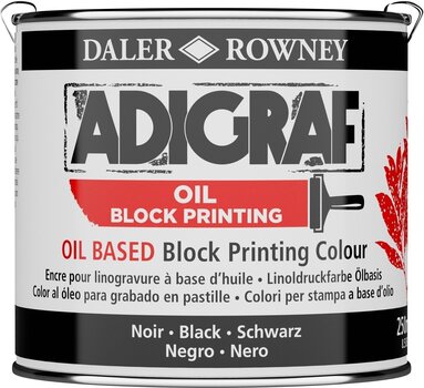 Pintura para linograbado Daler Rowney Adigraf Block Printing Oil Pintura para linograbado Black 250 ml - 1