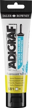 Paint For Linocut Daler Rowney Adigraf Block Printing Water Soluble Colour Paint For Linocut Fluorescent Yellow 59 ml - 1