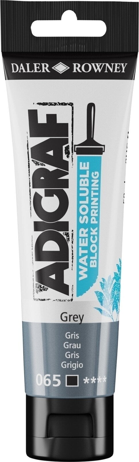 Färg för linoleumsnitt Daler Rowney Adigraf Block Printing Water Soluble Colour Färg för linoleumsnitt Grey 59 ml