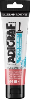 Paint For Linocut Daler Rowney Adigraf Block Printing Water Soluble Colour Paint For Linocut Fluorescent Red 59 ml - 1