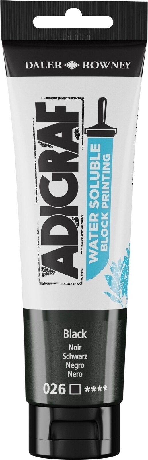 Verf voor linosnede Daler Rowney Adigraf Block Printing Water Soluble Colour Verf voor linosnede Black 150 ml