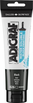 Verf voor linosnede Daler Rowney Adigraf Block Printing Water Soluble Colour Verf voor linosnede Black 150 ml - 1