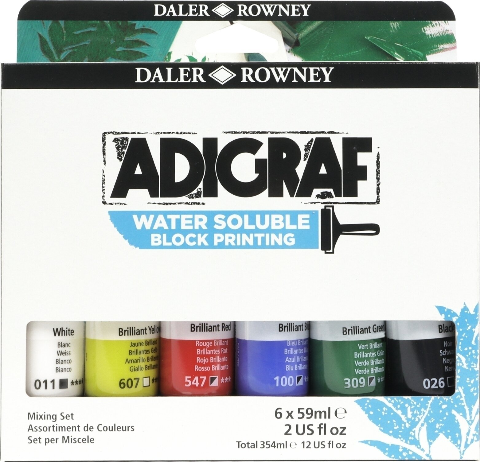 Färg för linoleumsnitt Daler Rowney Adigraf Block Printing Water Soluble Colour Färg för linoleumsnitt 6 x 59 ml