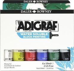 Verf voor linosnede Daler Rowney Adigraf Block Printing Water Soluble Colour Verf voor linosnede 6 x 59 ml