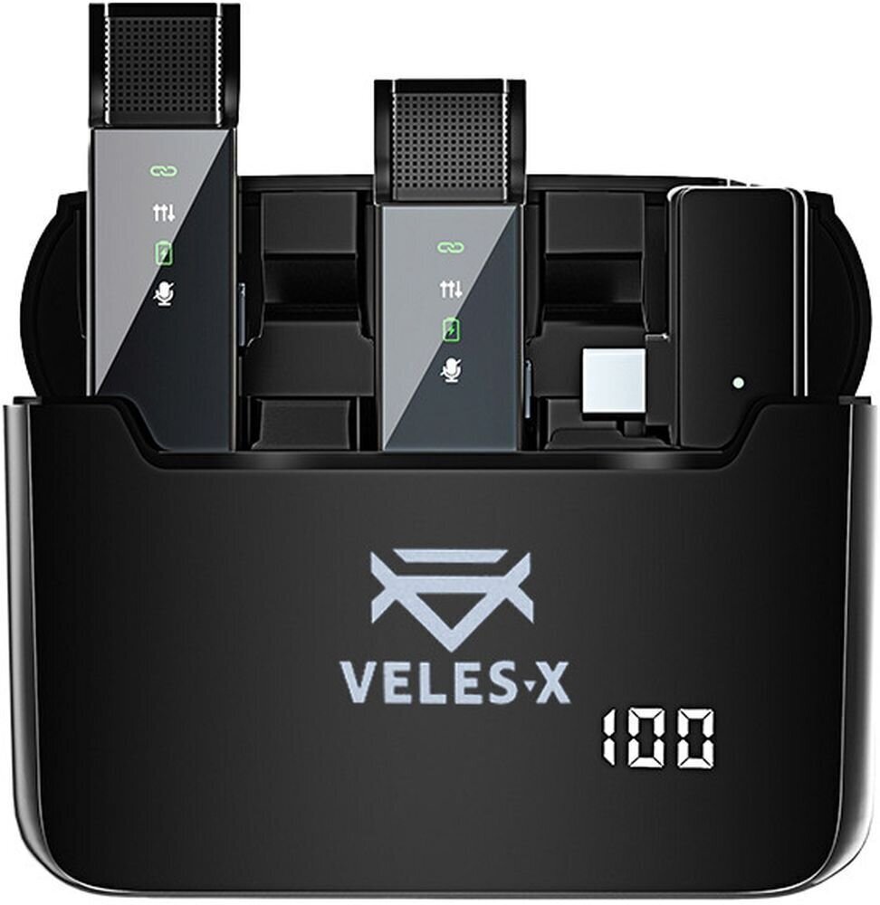 Microfoon voor smartphone Veles-X Wireless Lavalier Microphone System Dual USB-C